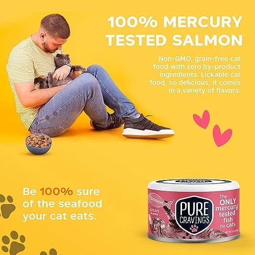 Pure Cravings Wet Cat Food Canned Salmon Cutlets in Gravy | Mercury-Tested, Grain-Free, Protein, Non-GMO (100% Mercury-Tested, Moist Can Fish for Cats) thumbnail 4
