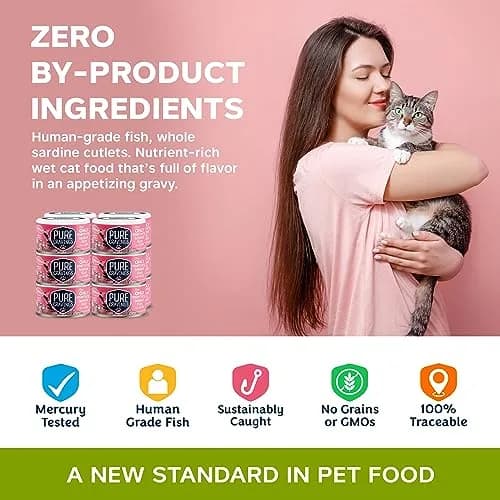 Pure Cravings Wet Cat Food Canned Salmon Cutlets in Gravy | Mercury-Tested, Grain-Free, Protein, Non-GMO (100% Mercury-Tested, Moist Can Fish for Cats) thumbnail 5