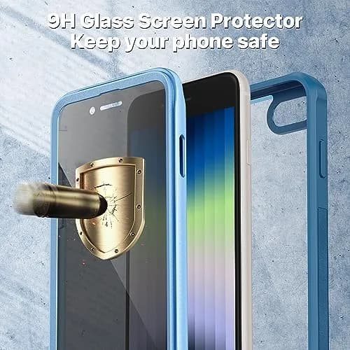 CENHUFO Privacy Case for iPhone SE 2022/2020, 8/7 | Full Body Shockproof with Built-in Privacy Screen Protector thumbnail 4