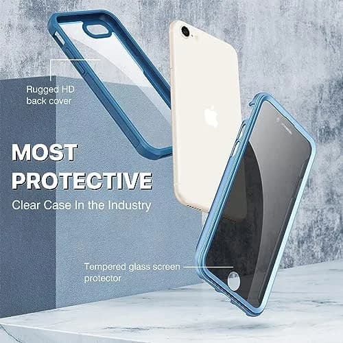 CENHUFO Privacy Case for iPhone SE 2022/2020, 8/7 | Full Body Shockproof with Built-in Privacy Screen Protector thumbnail 3