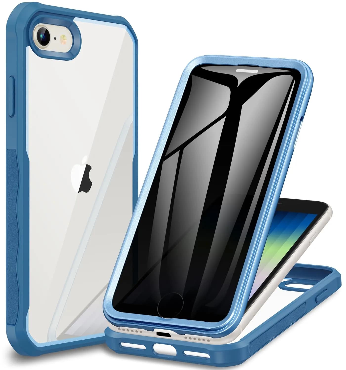 CENHUFO Privacy Case for iPhone SE 2022/2020, 8/7 | Full Body Shockproof with Built-in Privacy Screen Protector - main product image