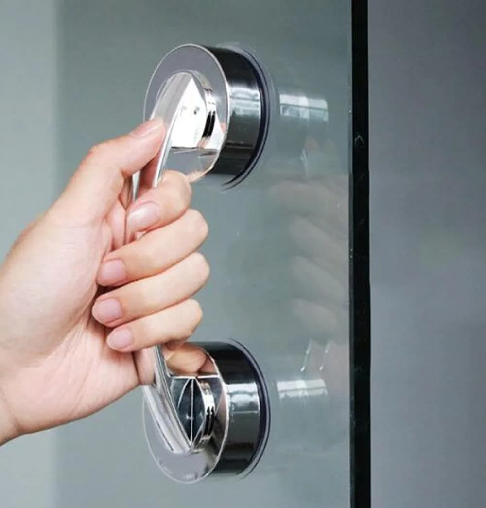 YIDELAI Suction Cup Door Handle for Glass Doors, Cabinets, and Sliding Doors | 19.4cm (7.6") Silver — big silver