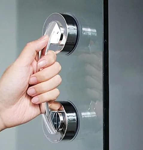 YIDELAI Suction Cup Door Handle for Glass Doors, Cabinets, and Sliding Doors | 19.4cm (7.6") Silver thumbnail 1