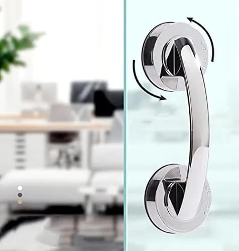 YIDELAI Suction Cup Door Handle for Glass Doors, Cabinets, and Sliding Doors | 19.4cm (7.6") Silver thumbnail 3