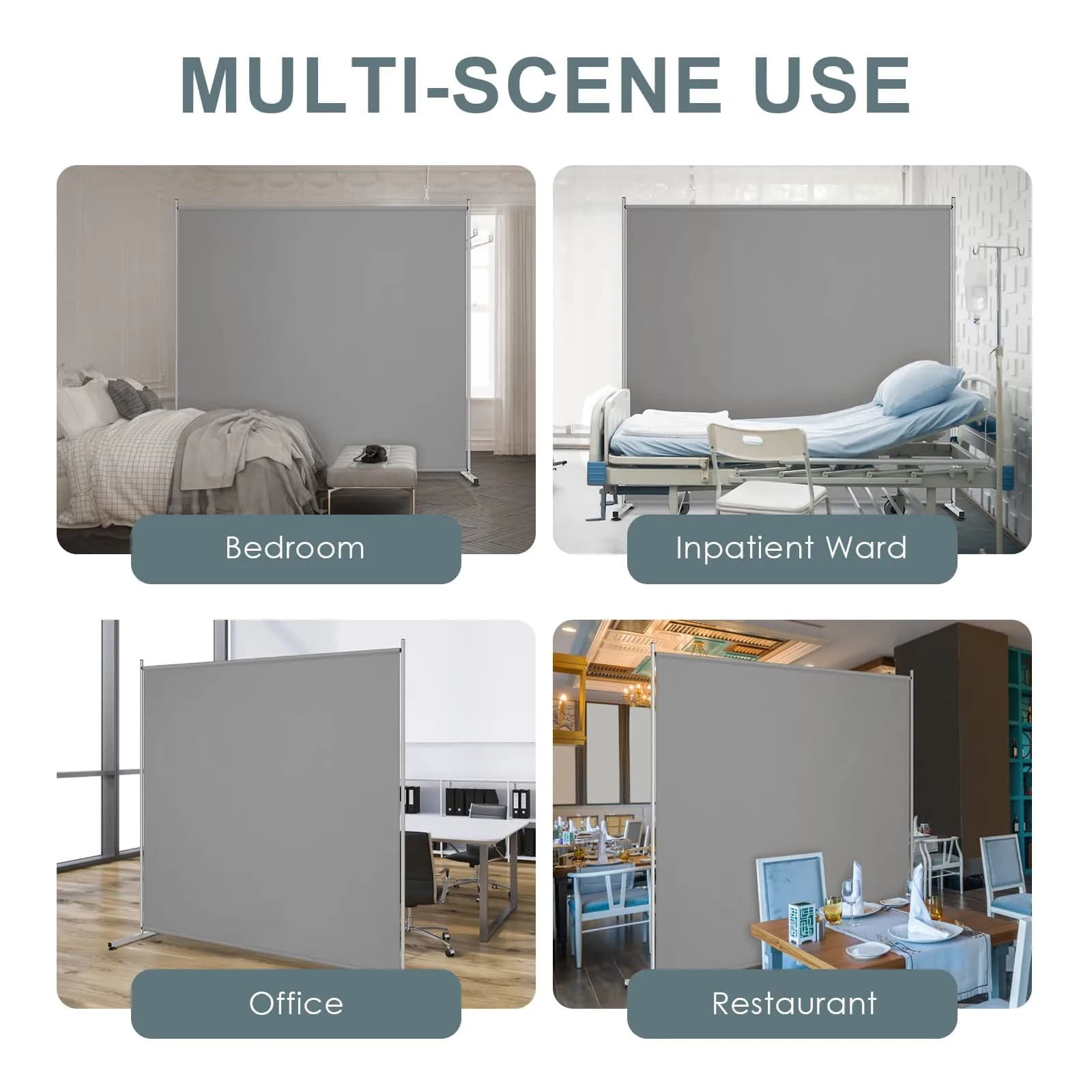 RANTILA Single Panel Room Divider 71''W x 71''H | Freestanding Privacy Screen with Metal Base - view 5