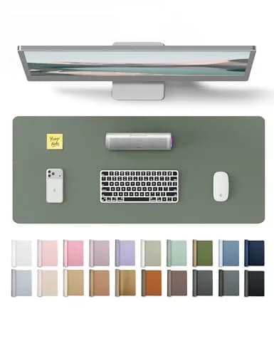 YSAGi Leather Desk Pad Protector 58cm x 35cm (23.6" x 13.8") | Protects Desks, Doubles as Large Mouse Pad thumbnail 1