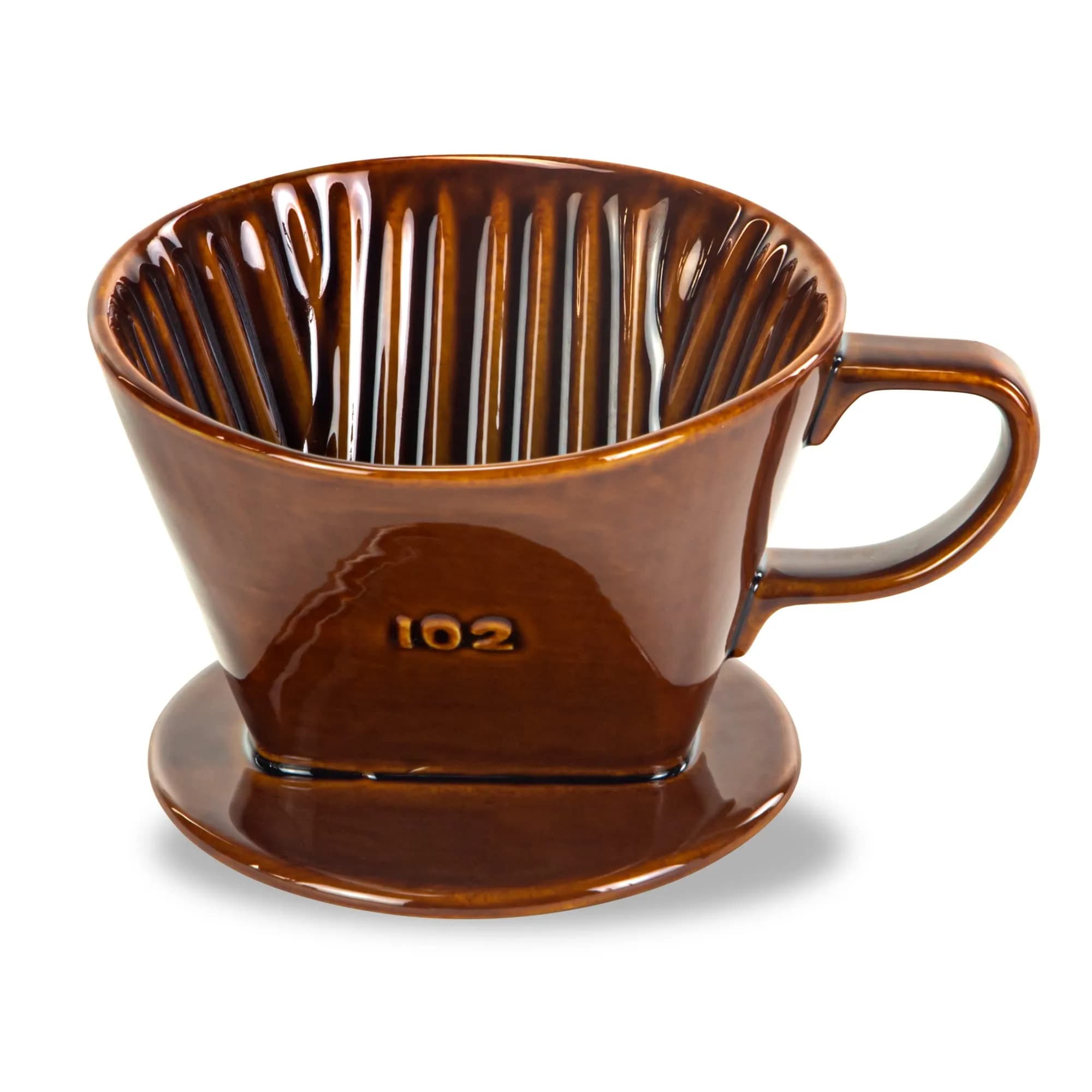 LHUKSGF Pour Over Ceramic Coffee Dripper Brown | Traditional Handcrafted Coffee Maker (70-120 chars)