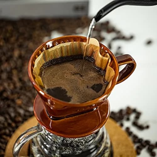 LHUKSGF Pour Over Ceramic Coffee Dripper Brown | Traditional Handcrafted Coffee Maker (70-120 chars) thumbnail 4