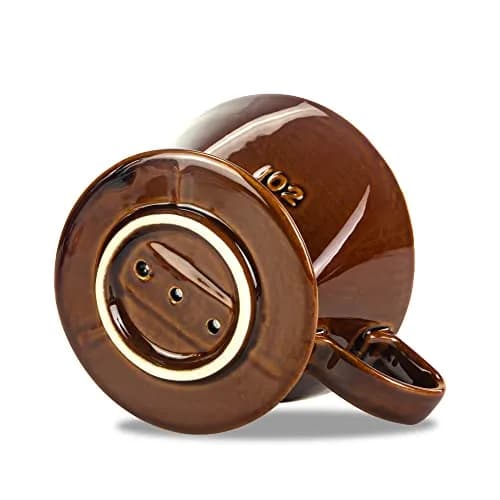 LHUKSGF Pour Over Ceramic Coffee Dripper Brown | Traditional Handcrafted Coffee Maker (70-120 chars) thumbnail 5