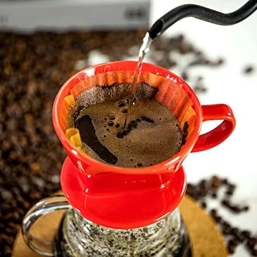 LHUKSGF Pour Over Ceramic Coffee Dripper 2 Cups | Traditional Handcrafted Brew thumbnail 4