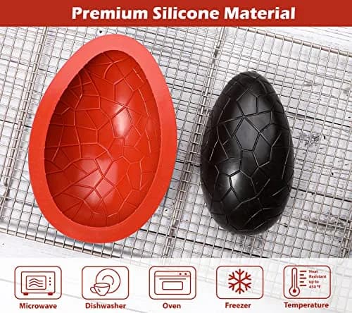 Kamehame Easter Egg Mold, Breakable 3D Silicone Chocolate Mold with Hammer, Large Dinosaur Eggs for Easter Decorations | Food Preparation Mold thumbnail 5