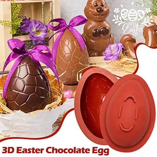 Kamehame Easter Egg Mold, Breakable 3D Silicone Chocolate Mold with Hammer, Large Dinosaur Eggs for Easter Decorations | Food Preparation Mold thumbnail 3