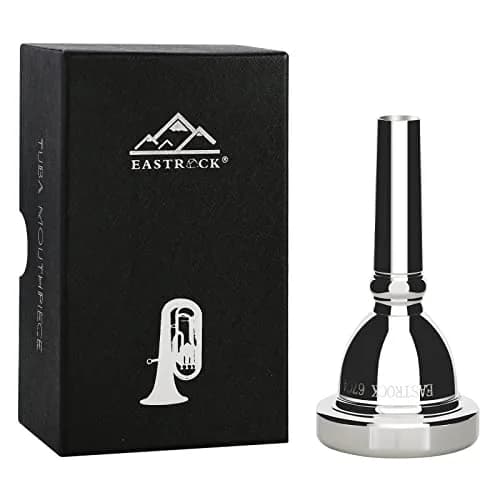 EASTROCK Standard Tuba Mouthpiece 6.8cm (2.68in) Silver Plated | Vacuum Packed for Tuba Players thumbnail 1