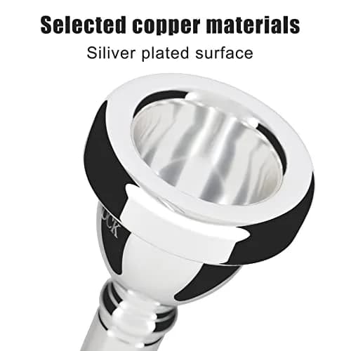 EASTROCK Standard Tuba Mouthpiece 6.8cm (2.68in) Silver Plated | Vacuum Packed for Tuba Players thumbnail 4