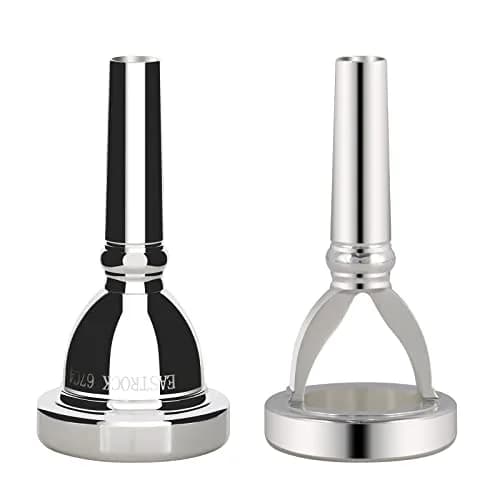EASTROCK Standard Tuba Mouthpiece 6.8cm (2.68in) Silver Plated | Vacuum Packed for Tuba Players thumbnail 6