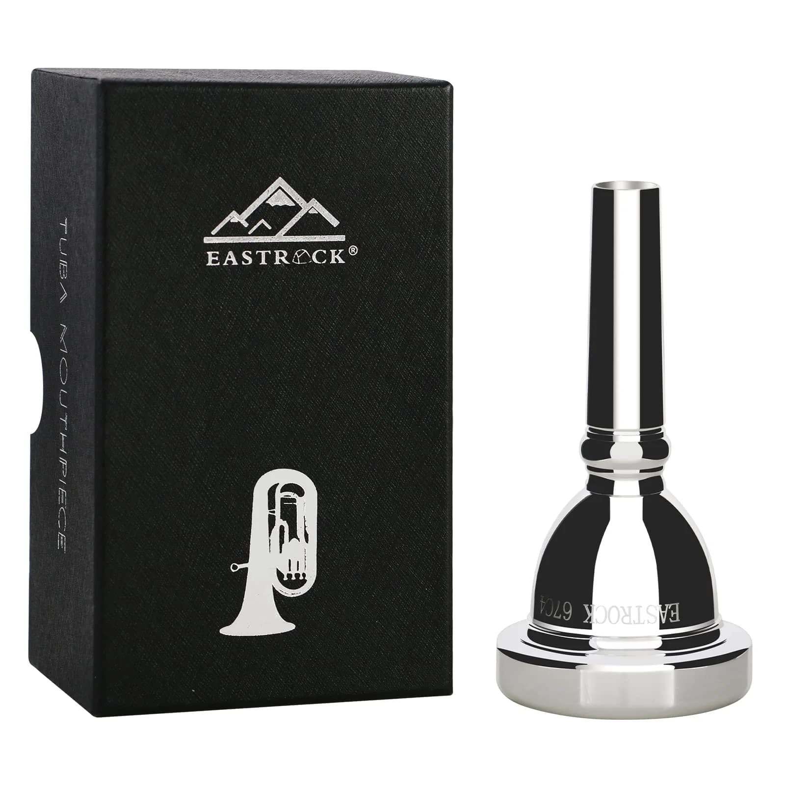 EASTROCK Standard Tuba Mouthpiece 6.8cm (2.68in) Silver Plated | Vacuum Packed for Tuba Players - main product image