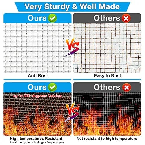 Valchoose 304 Stainless Steel Mesh Screen 2-Pack | 5 Mesh, 11" x 14.2" Crimped Weave thumbnail 4