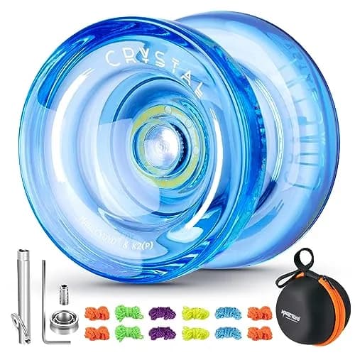 MAGICYOYO K2 Crystal Blue Responsive & Unresponsive Yoyo for Kids 8-12, 55.3mm Diameter | Dual Function Yoyo thumbnail 1