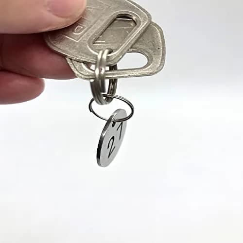 Wzttdm Stainless Steel Numbered Tags, Round Metal Key Tags with Rings (1-30) | Durable, Corrosion-Resistant ID Tags for Office & Home thumbnail 2