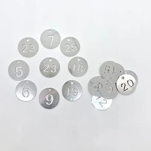 Wzttdm Stainless Steel Numbered Tags, Round Metal Key Tags with Rings (1-30) | Durable, Corrosion-Resistant ID Tags for Office & Home thumbnail 3