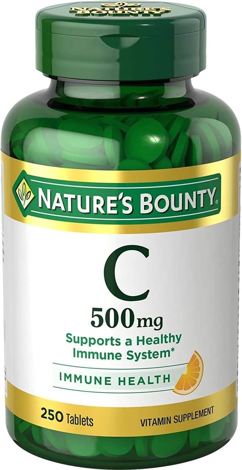 Nature's Bounty Pure Vitamin C 500 mg Tablets 250 Count (Pack of 9) | Immune Support with Antioxidant Power — Tablet