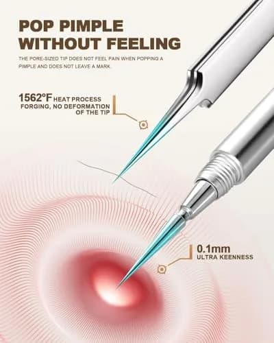 SG Nekoo Professional Milia Removal Tool Kit with Tweezers & Case | Stainless Silver thumbnail 4