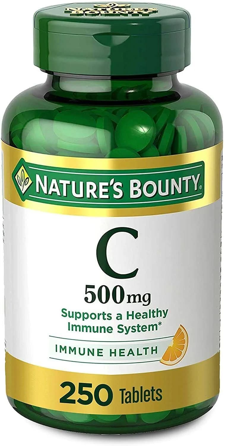 Nature's Bounty Pure Vitamin C 500 mg Tablets 1500 Count (Pack of 6) | Immune Support with Antioxidant Power — White