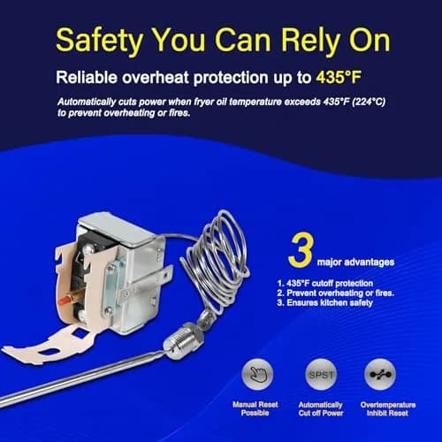 Yoursme PP10084 High Limit Switch for Pitco Fryers | 450°F Safety Cutoff (0.44 lb) thumbnail 2