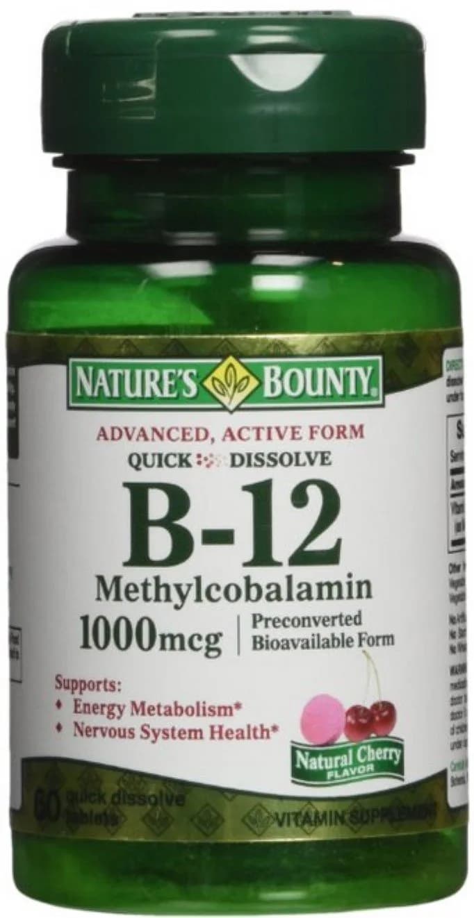 Nature's Bounty B-12 1000 mcg Microlozenges Natural Cherry Flavor 240 Count (Pack of 4) - main product image