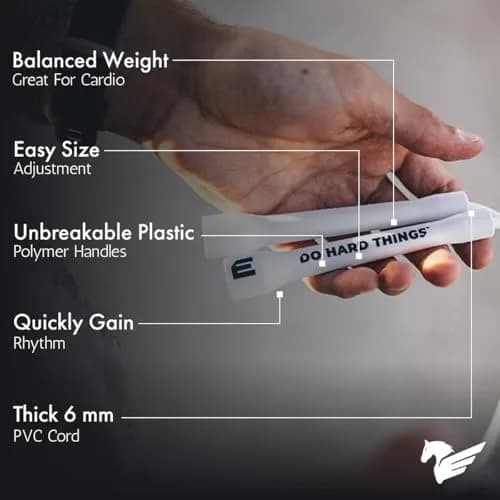 EliteSRS Jump Rope 6mm PVC Adjustable | Heavy Resistance for Cardio & Fitness thumbnail 2