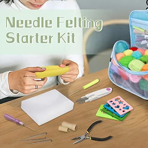 JUPEAN Needle Felting Kit for Beginners 50 Colors | Complete Wool Felting Set with Needles & Tools thumbnail 7