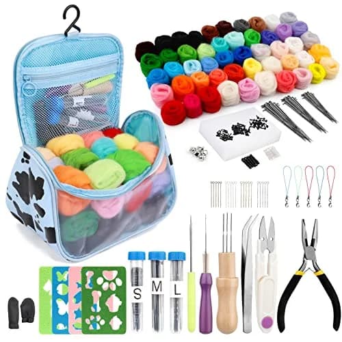 JUPEAN Needle Felting Kit for Beginners 50 Colors | Complete Wool Felting Set with Needles & Tools thumbnail 8