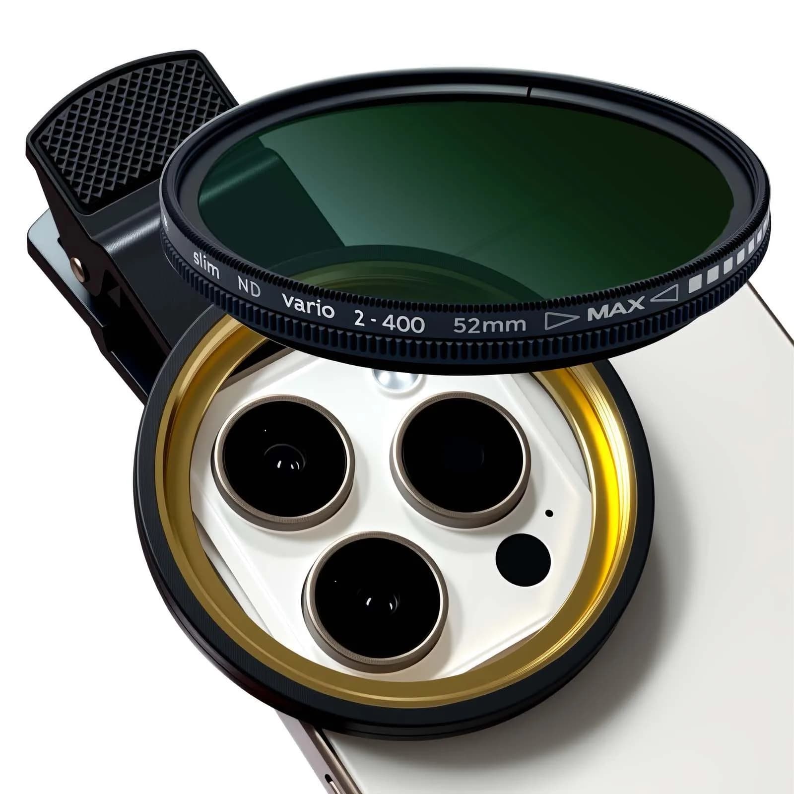 Yadsux 52mm ND 2-400 Variable Filter for Smartphones | Professional SLR-like Photography — 52mm ND filter