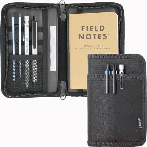 Krozur Field Notes Cover with YKK Zipper 3.5 x 5.5 Pocket Journal Cover Water Resistant thumbnail 1