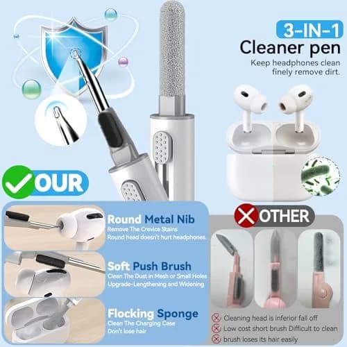 Pohgelan Black Replacement Ear Tips for AirPods Pro 2nd/1st Gen (XS/S/M/L) | Noise Reduction Holes & Dust Guard Screen thumbnail 6