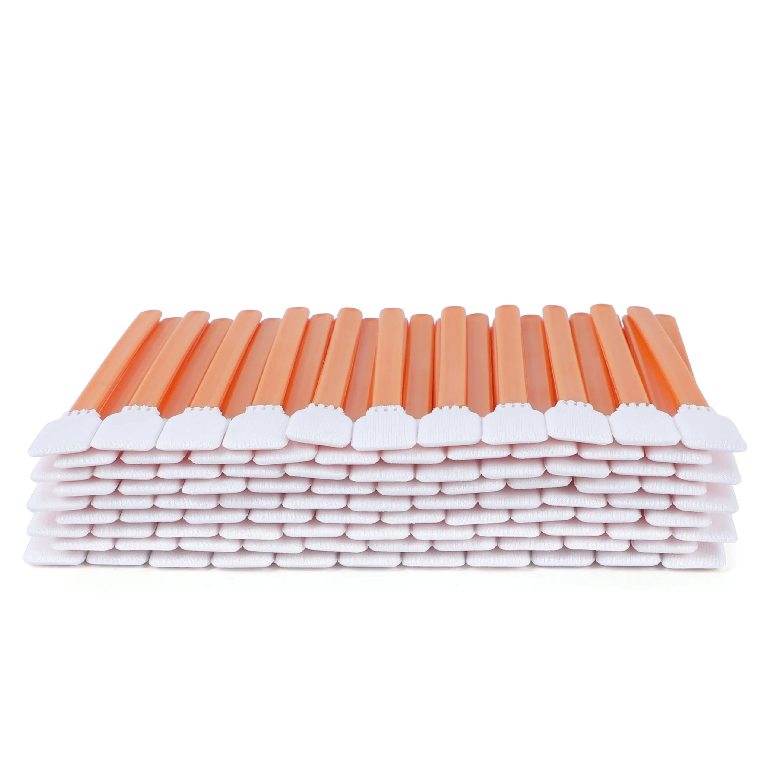 AAwipes 125 mm (5") Cleanroom Swabs, 100 pcs | Lint-Free Knitted Polyester Rectangular Flat Head Lab Swabs — Orange
