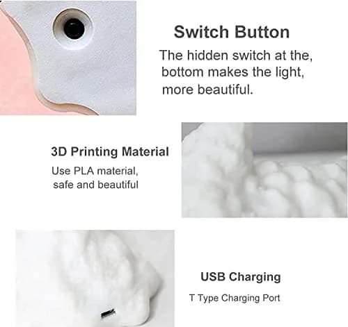 HGomx Fire Dragon Lamp Light 3D Night Light USB Rechargeable | Realistic Dragon Design, Multicolor, 2pcs thumbnail 3