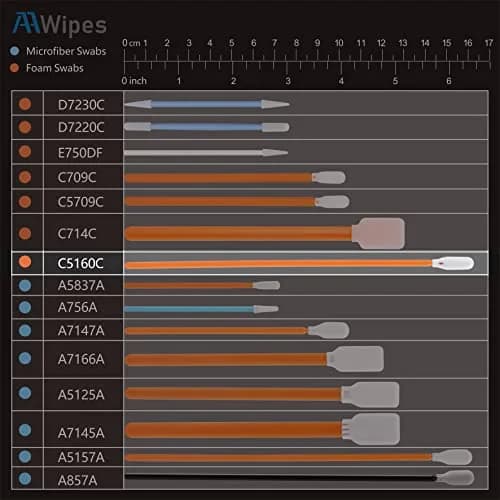 AAwipes Foam Swabs 160 mm (6.3") Round Head, 100 pcs | Lint-Free Cleaning for Electronics & Printers thumbnail 4