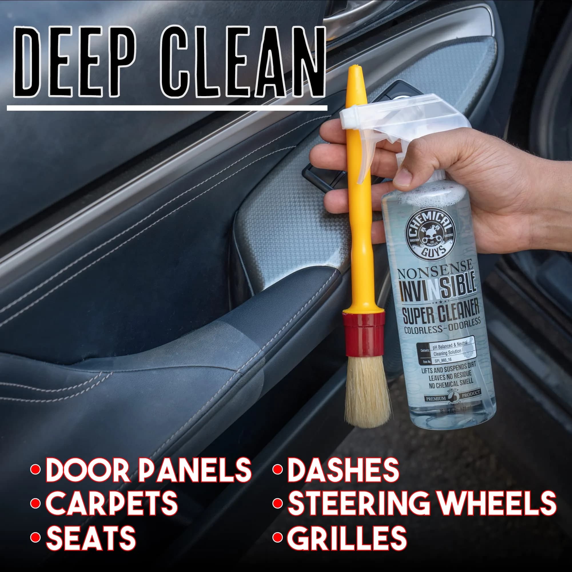 Chemical Guys Sprayable Leather Cleaner and Conditioner with Nonsense All Surface Cleaner, 473ml (16 fl oz) | pH Balanced Formula - view 3