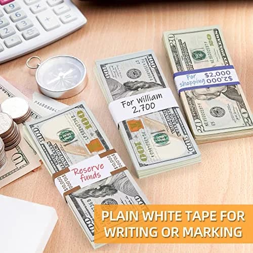 PONNOR 550 Pack Currency Bands for Cash | Self-Adhesive Money Wrappers for Bills, 11 Colors, 7.6 x 1.15 inches thumbnail 3