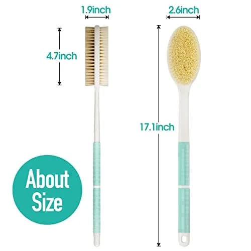 Backski Back Scrubber Long Handle 43.5cm (17.12 Inch) | Non-Slip Grip for Shower & Dry Brushing thumbnail 5