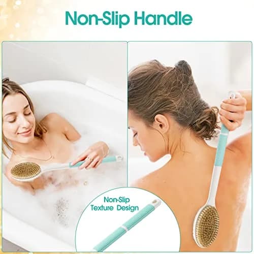Backski Back Scrubber Long Handle 43.5cm (17.12 Inch) | Non-Slip Grip for Shower & Dry Brushing thumbnail 2