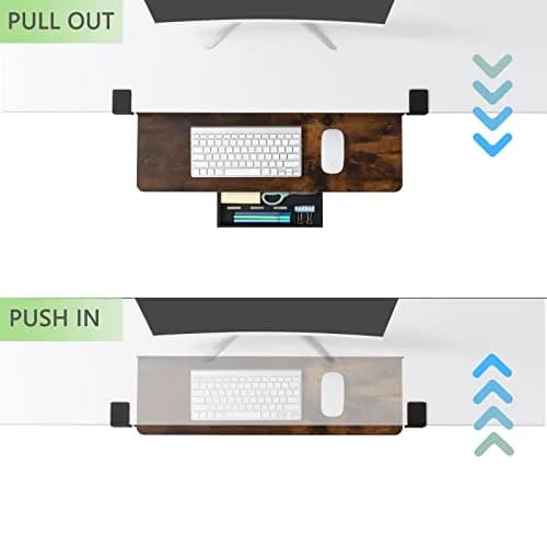 ETHU Under Desk Keyboard Tray with C-Clamp, 81.3cm x 30.5cm (26.77" x 11.81") | Ergonomic Sliding Computer Keyboard Drawer for Home & Office thumbnail 6