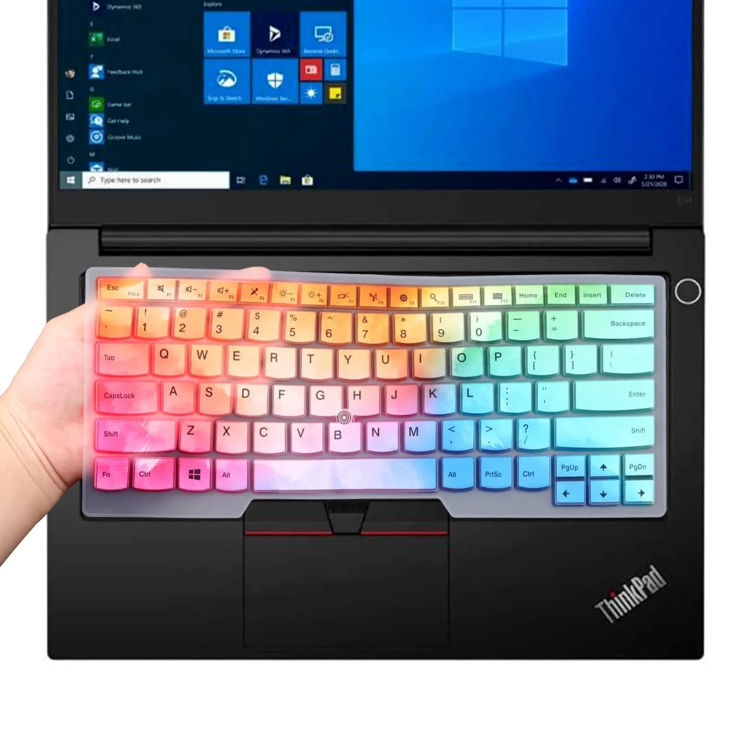 i-Tensodo 2 Pack Keyboard Cover for Lenovo Thinkpad X1 Carbon 14" 5th/6th/7th Gen, ThinkPad X1 Yoga Gen 3/4/5, T14 14" | US Layout Silicone Protector — Colorful