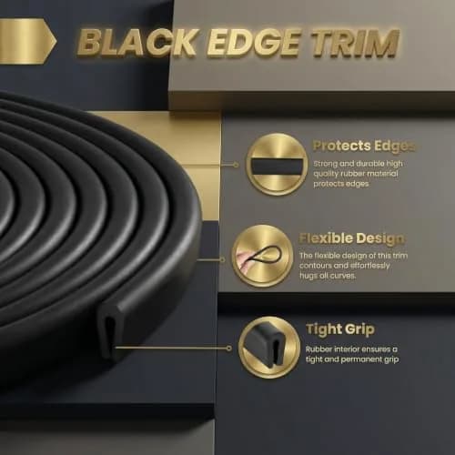 Kingdder 1/8" U Channel Rubber Edge Trim 35 Feet | Durable, Flexible, Water-Resistant thumbnail 4