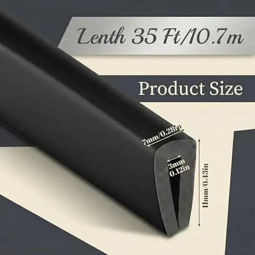 Kingdder 1/8" U Channel Rubber Edge Trim 35 Feet | Durable, Flexible, Water-Resistant thumbnail 2