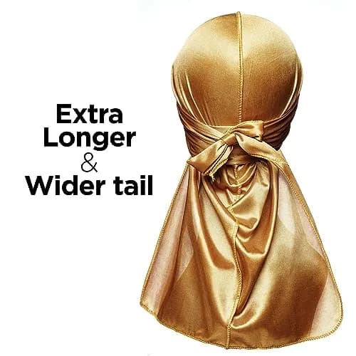KISS COLORS & CARE Power Wave Silky Satin Durag Gold 1 pc | Maximum Wave Formation & Ultra-Compression thumbnail 6