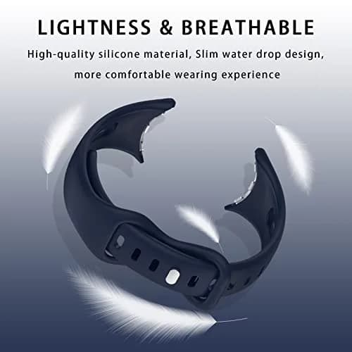 Eiavike Slim Silicone Sport Band for Google Pixel Watch 4/3/2/1 (41mm) Midnight Blue | Adjustable & Breathable Wristband thumbnail 4