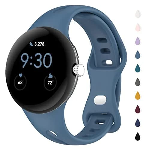 Eiavike Slim Watch Band Compatible with Google Pixel Watch 4/3 (41mm)/Pixel Watch 2/1 | Breathable Silicone Sport Strap thumbnail 1