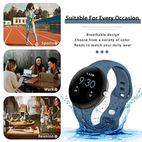 Eiavike Slim Watch Band Compatible with Google Pixel Watch 4/3 (41mm)/Pixel Watch 2/1 | Breathable Silicone Sport Strap thumbnail 6